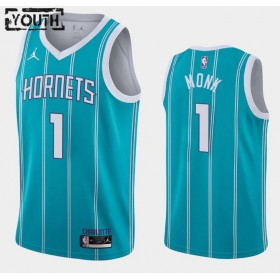Charlotte Hornets Malik Monk 1 2020-21 Jordan Brand Icon Edition Pelipaidat Swingman - Lasten